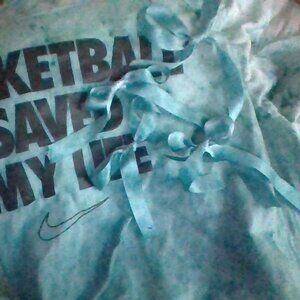Medium colored Teal - Nike shirt tie dye with same colored string bows & socks